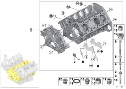 Bmw F10/F12/M5/M6/S63/S63B44B Blok