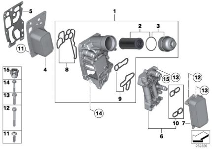 Bmw F10/F01/F02/F12/E70/E71/F15/F16/N57 Motor Yağ Soğutucu